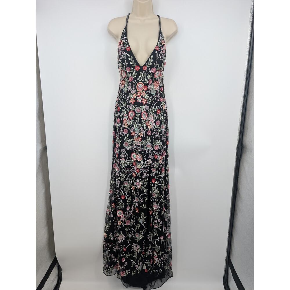 Primavera Couture 3073 Beaded V-Neck Sheath Dress With Slit Hoco Prom Event Sz 6